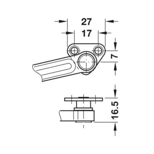 Tay nâng cho cánh tủ gỗ Free Maxi Hafele 373.69.511 5 Thông số tay nâng cho cánh tủ gỗ Free Maxi Hafele 373.69.511