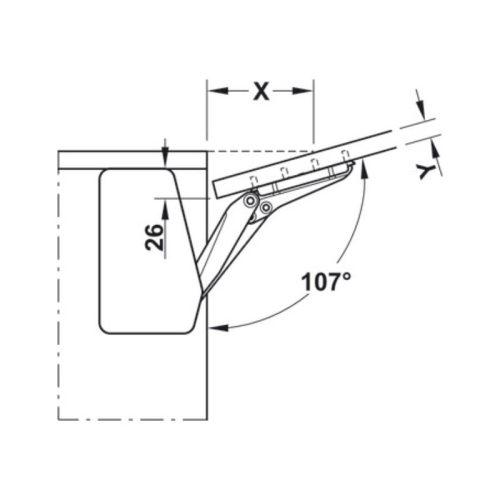 Thông số tay nâng Free Flap Hafele 372.91.406