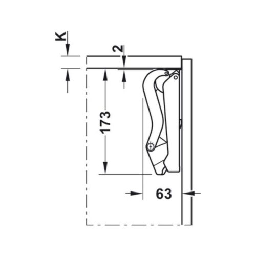 Thông số tay nâng Free Space B Hafele 372.27.700