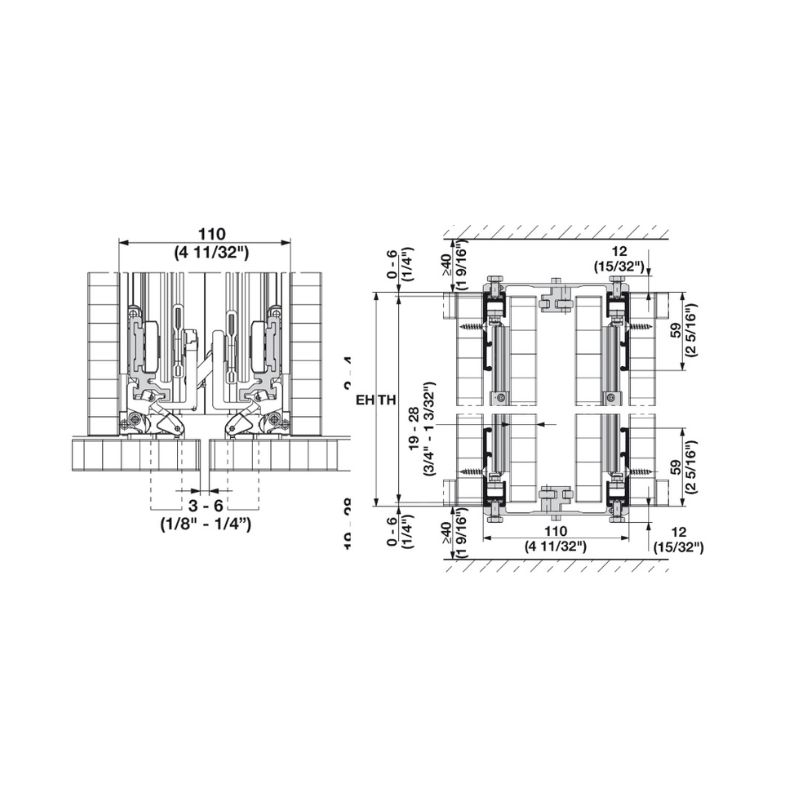 Thông số thanh kết nối phía trên nóc tủ Hafele 408.30.094 Thông số thanh kết nối phía trên nóc tủ Hafele 408.30.094
