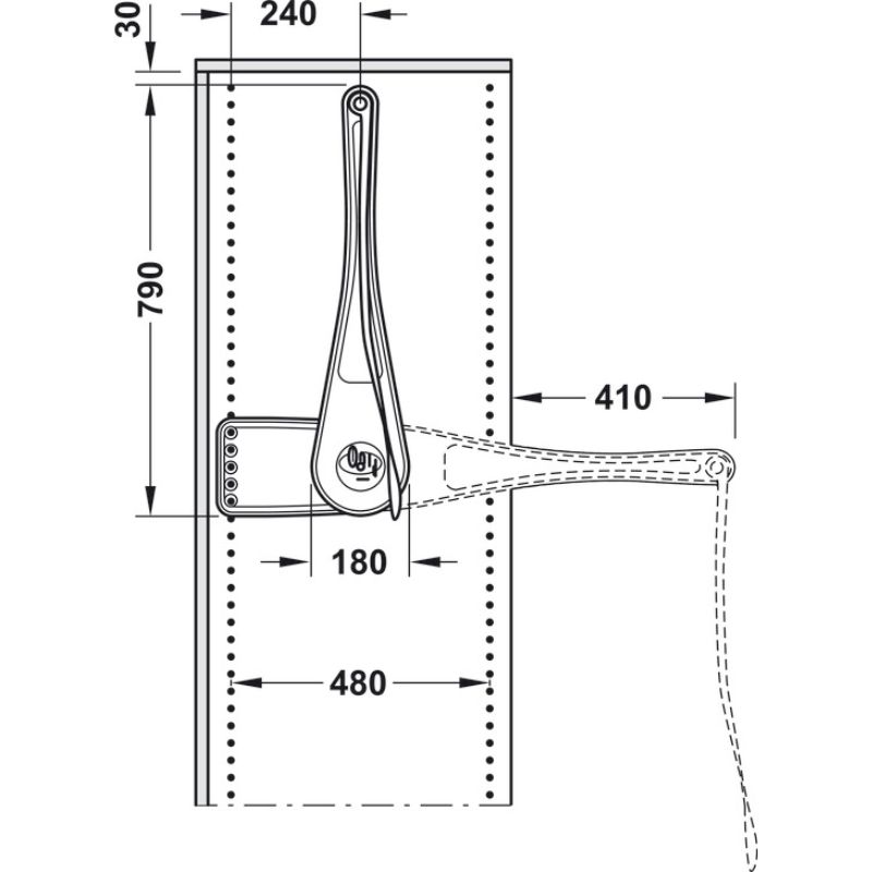Thông số Thanh nâng tủ quần áo Hafele 805.21.200 Thông số Thanh nâng tủ quần áo Hafele 805.21.200