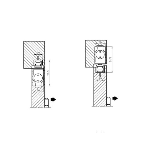 Thông số thiết bị đóng cửa tự động Hafele 931.84.033