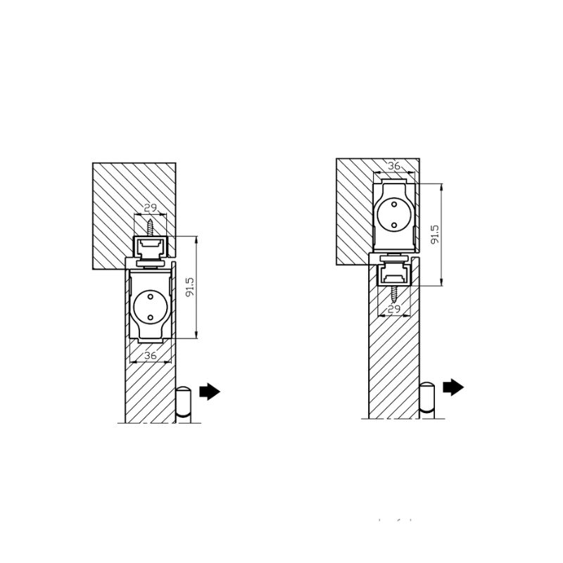 Thông số thiết bị đóng cửa tự động Hafele 931.84.033 Thông số thiết bị đóng cửa tự động Hafele 931.84.033