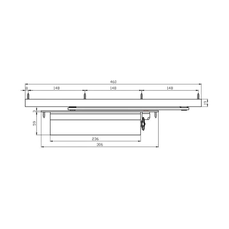 Thông số thiết bị đóng cửa tự động Hafele 931.84.233 Thông số thiết bị đóng cửa tự động Hafele 931.84.233
