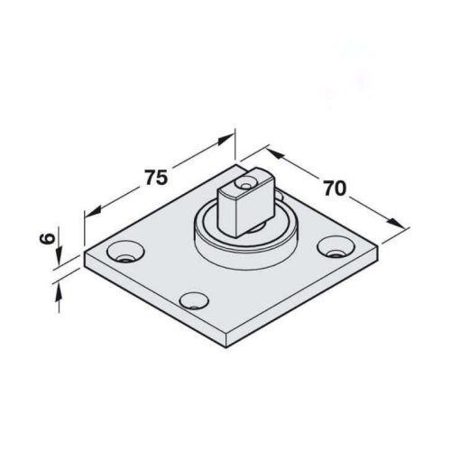 Thông số trục xoay gắn sàn Hafele 932.10.601