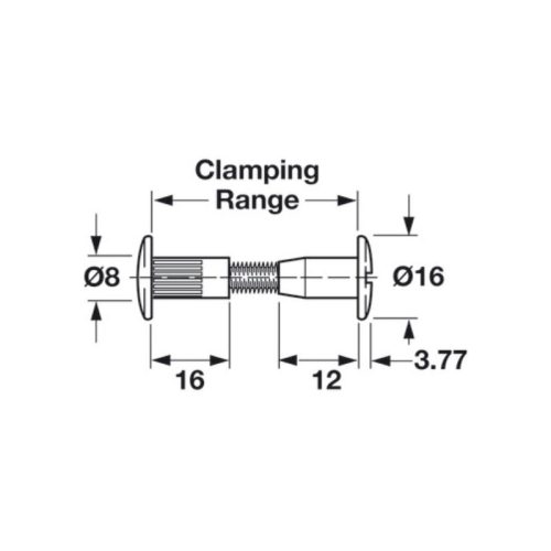 Thông số vít và ống liên kết 37-44 hợp kim Hafele 267.07.903