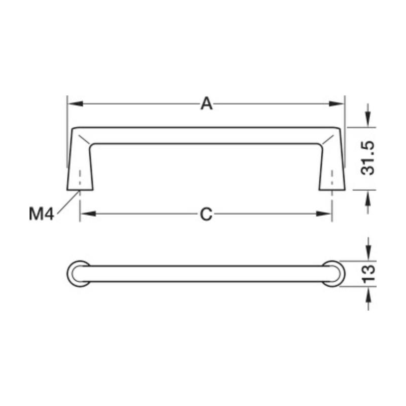 Thông số Tay nắm tủ Hafele H2565 106.71.332 Thông số Tay nắm tủ Hafele H2565 106.71.332