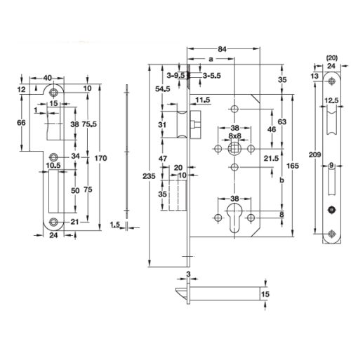 Thân khóa lưỡi gà và chốt chết E55/72A Hafele 911.25.100 3 than khoa luoi ga va chot chet e55 72a hafele 911 25 100 1